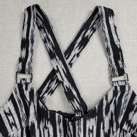 RACHEL Rachel Roy Womens Dress 6 Black Gray Ikat Print Criss Cross Straps Mini - Picture 13 of 13